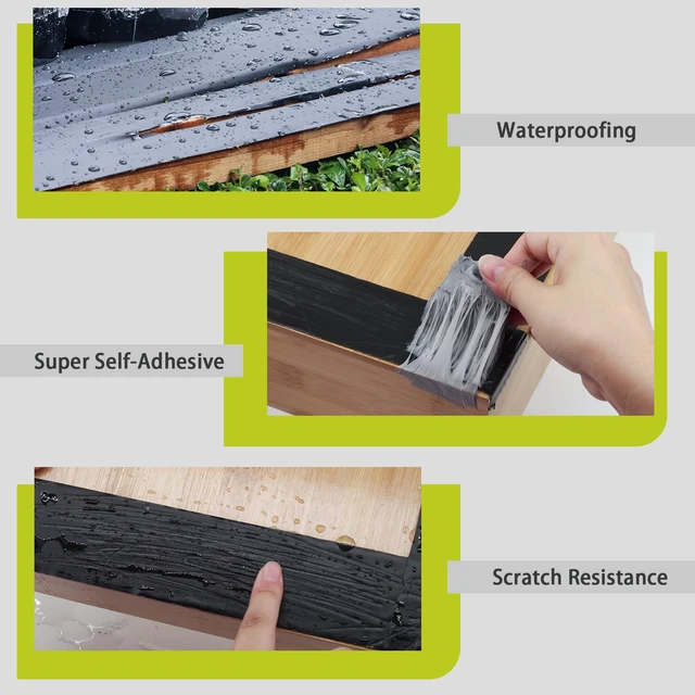 Alt view image 5 of 7 - 1 5/8" x 50' Deck Joist Tape,Waterproof Antiseptic Butyl Tape,Seal Anti-Corrosion Butyl Joist Tape, Weather Resistance Self-Adhesive Flashing Joist Tape for Decking Joists Wood Decks Beams8 Rolls