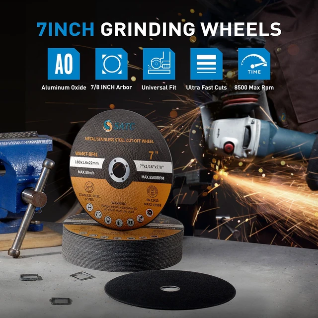 Alt view image 7 of 7 - 7" Cutting Wheel 25 PCS Metal Cutting Blade 7 x 1/16 x 7/8 inch Cutting Disc Die Grinder Disc Fits Angle Grinder Air Tool