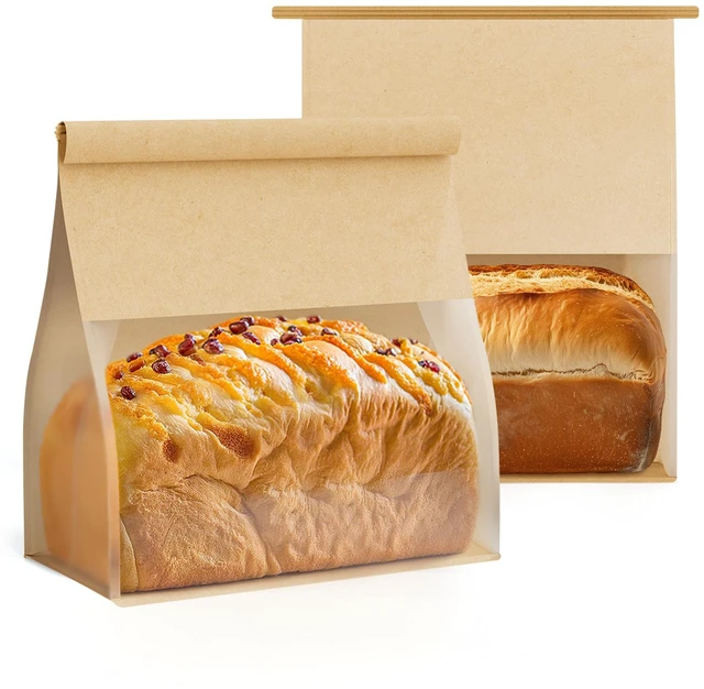 Main image of Bread Cookie Bags with Window & Tin Tie 8.6x4.3x11.0 (100,Large)