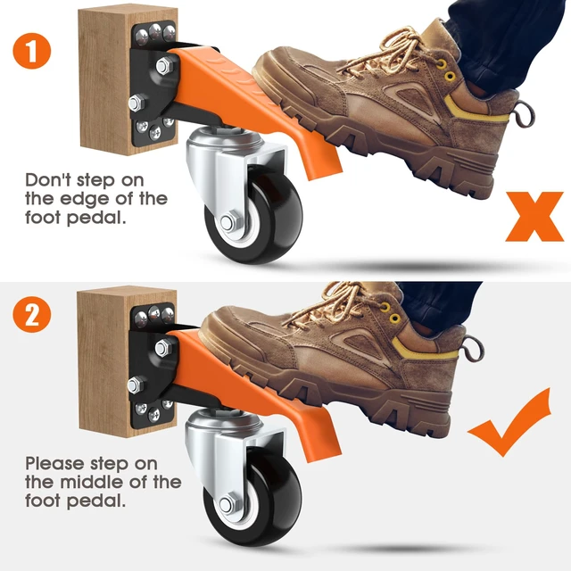 Alt view image 6 of 7 - Workbench Casters Wheels Kit Retractable Casters Set of 4, 660Lbs 2.5" heavy duty side mount lifting caster, adjustable stepdown castors 4-pack for table, work bench leg & shop equipment