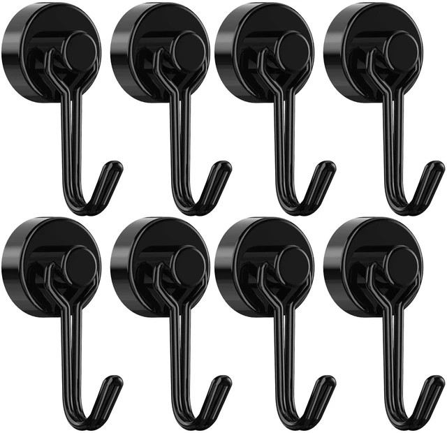 Main image of Magnetic Hooks, Neodymium Magnets Hook Heavy Duty 30LBS with Rust Proof for Fridge, Refrigerator, Oven, Grill, BBQ, Key, Tools Holder, Utensil, Kitchen, Outdoor, Magnet for Hanging Wreaths