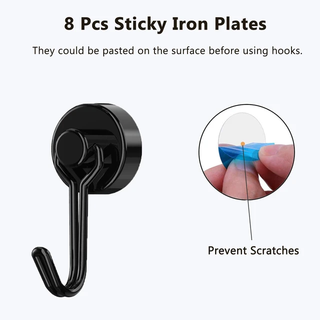 Alt view image 4 of 7 - Magnetic Hooks, Neodymium Magnets Hook Heavy Duty 30LBS with Rust Proof for Fridge, Refrigerator, Oven, Grill, BBQ, Key, Tools Holder, Utensil, Kitchen, Outdoor, Magnet for Hanging Wreaths
