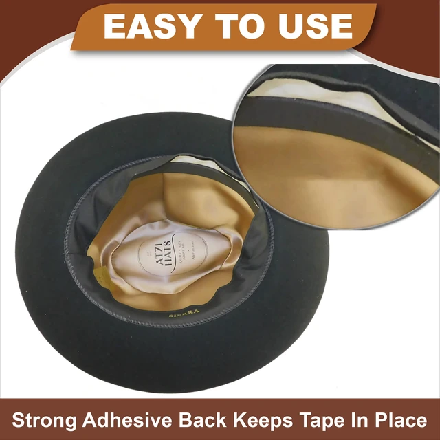 Alt view image 5 of 7 - Hat Tape Roll 300" (25 Feet) Black - Hard Hats Size Reducer Foam Filler - Cap Sizing Strip Insert - for Fedora, Baseball Caps, Pana, Straw, Cowboy, Western