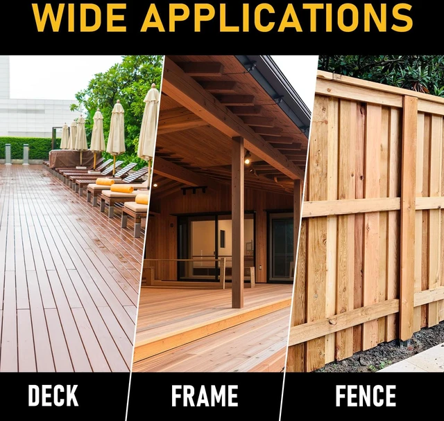 Alt view image 7 of 7 - #10 x 3-1/2 in Deck Screws, 350 PCS, Tan Exterior Wood Screws Epoxy coated, rust-resistant Torx drive include T25 star bit for decks, fences and outdoor wood projects