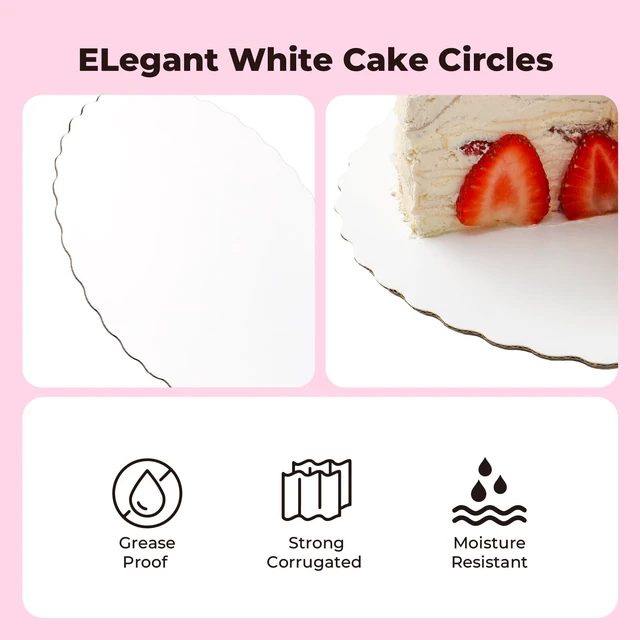 Alt view image 3 of 7 - 20 Pack 12 Inch Round White Cake Boards, Disposable Pizza Circles, Pan Base Stand for Desserts and Pastries, Greaseproof Cardboard Rounds for DIY, Birthday
