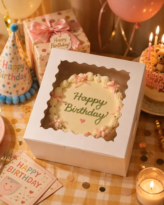 Alt view image 7 of 7 - 10"x10"x5" Cake Box, 36 Sets White Cake Box with Window 36 Sets 10" White Cake Round Boards, for Cake, Treat Cookie Dessert, Pastry, Birthday Party, Weddings