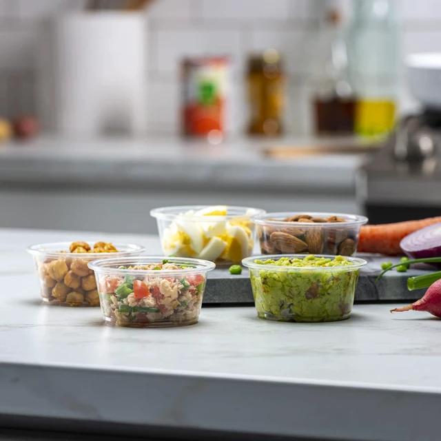 Alt view image 2 of 7 - 3.25 oz - 200 Cups Clear Disposable Plastic Portion Cups No Lids, Small Containers For Portion Controll, Jello Shots, Meal Prep, Sauce Cups, Slime, Condiments, Medicine, Dressings