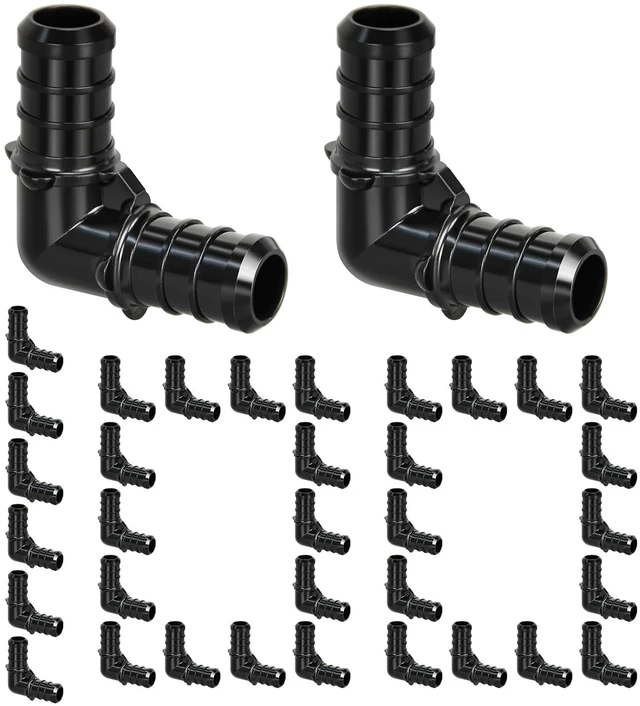 Main image of 100pcs 1/2" Poly PPSU Barb Crimp PEX Elbow Fittings, No Lead for PEX Pipe