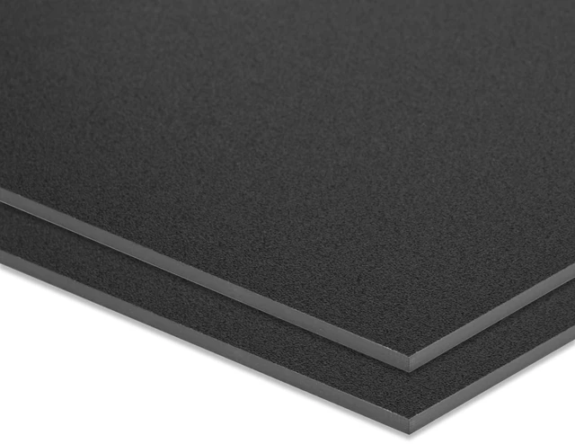 Alt view image 2 of 7 - Black ABS Plastic Sheet 18" x 24" x 1/8" Thick (3mm), Pack of 2 Thermoplastic; Moldable; Rigid; Textured & Smooth Finish; for Crafts, DIY Projects, Robotics Competition