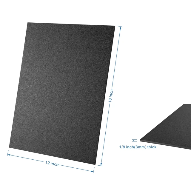 Alt view image 4 of 7 - Black ABS Plastic Sheet 12" x 16" x 1/8" Thick (3mm), Pack of 6 Thermoplastic; Moldable; Rigid; Textured & Smooth Finish; for Crafts, DIY Projects, Robotics Competition