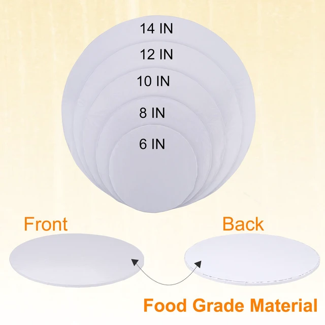 Alt view image 5 of 7 - 12 inch Round Cake Drum Boards, 1/4 Inch Thick White Corrugated Cardboard Cake Base Grease-Resistant Cake Boards for Multi-Layer Cakes, Weddings & Parties 10 Pack