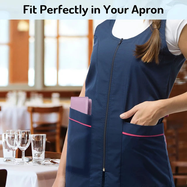 Alt view image 7 of 7 - Server Book High Volume, Expandable Server Book,5"×9", Waitress Waiter Book Leather Waitress Book with 2 Zipper Pockets and Magnetic Pocket, Server Books Server Booklet Fit Server Apron, Light Purple