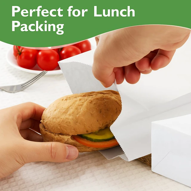 Alt view image 4 of 7 - 500 Pcs White Paper Lunch Bags 4 LB, 5.1 x 3.2 x 9.8 Inches Kraft Paper Bags, White Paper Bag for Snacks, Sandwiches, Crafts, Gift Bags