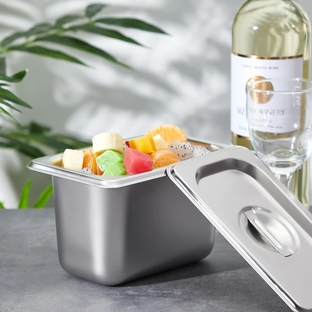 Alt view image 6 of 6 - 6 Pack Stainless 1/9 Size x 4 Inch Deep Steam Table Pans with Lids Designed for Serving and Food Prep at Buffets, Restaurants, Hotels, Parties, and Home Kitchens; Reusable and Stackable