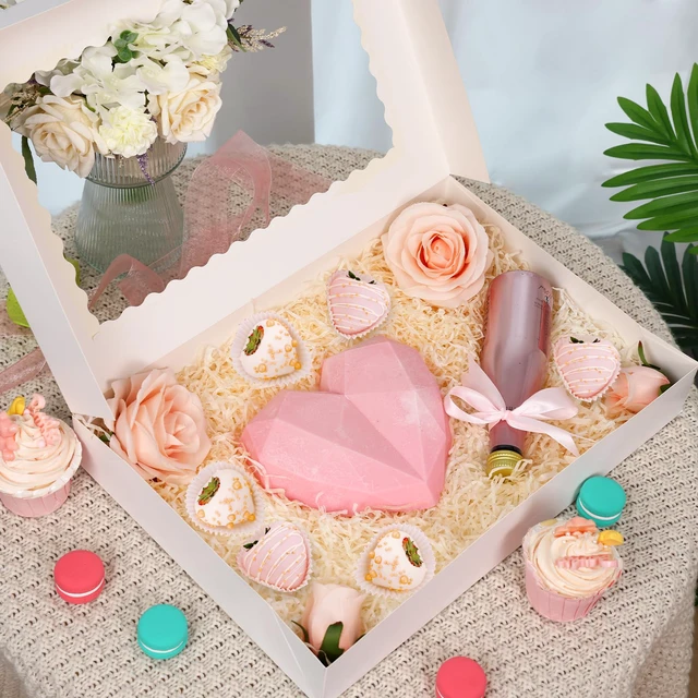 Alt view image 6 of 7 - 30pcs Large Cookie Boxes 16x11x2.5 Inches Bakery Boxes with Window Auto-Popup Large Cookie Boxes with Window for Bakery, Donuts, Treats, Pastries, Pies, Muffins, Chocolate Covered Strawberries