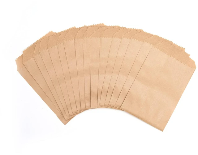 Main image of 100-pack 6x8 Inches Natural Kraft Paper Bags for Bakery Cookies Treats Snacks Sandwiches Popcorn Small Gift bag