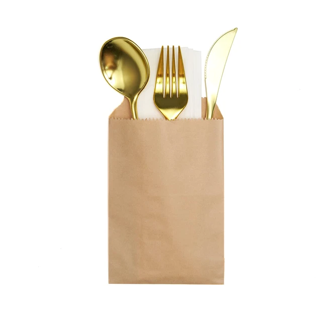 Alt view image 4 of 6 - 100-pack 6x8 Inches Natural Kraft Paper Bags for Bakery Cookies Treats Snacks Sandwiches Popcorn Small Gift bag