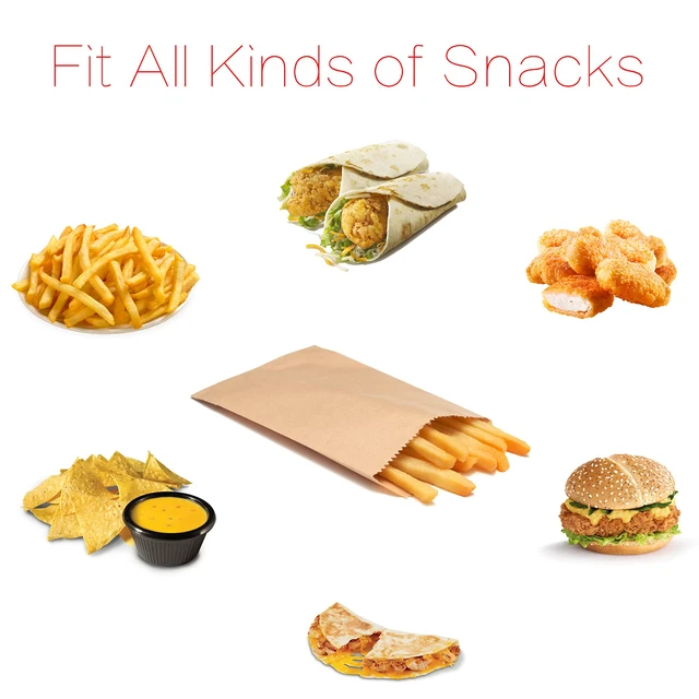 Alt view image 6 of 6 - 100-pack 6x8 Inches Natural Kraft Paper Bags for Bakery Cookies Treats Snacks Sandwiches Popcorn Small Gift bag