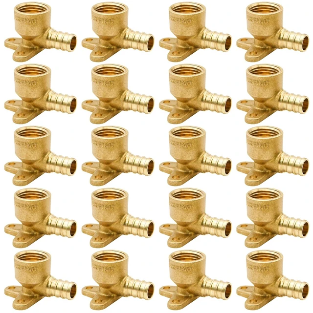 Main image of 20pcs Drop Ear Elbow Fittings, PEX 1/2" x 1/2" NPT Female Threaded Fitting for PEX pipes in plumbing jobs