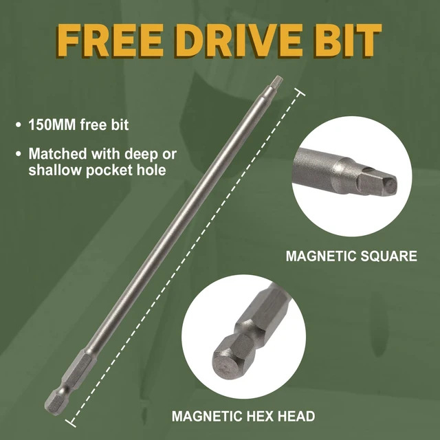 Alt view image 5 of 7 - Pocket Hole Screws 1-1/4 Inch, 1000 PCS, Interior #8 Pocket Screws Galvanized, Rust Resistant, Coarse Thread, Square Drive, Washer Head, Zinc Plated, Self Tapping, 150MM Drive Bit Included