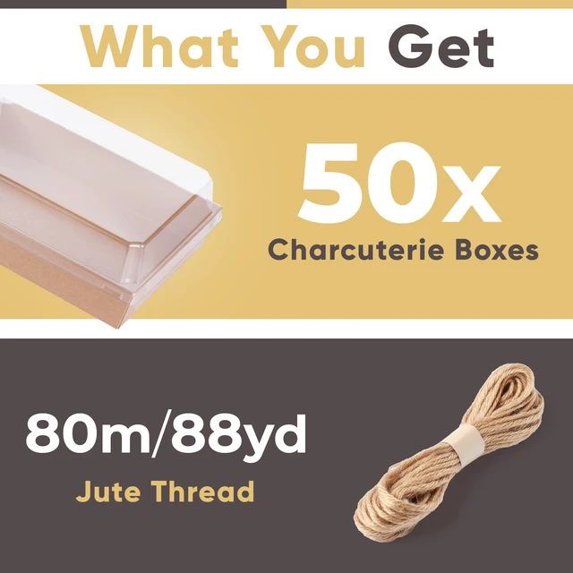 Alt view image 3 of 7 - 50 Pack 7x5in Charcuterie Board Boxes with Clear Lids, Paper Containers Disposable Grease-Proof Dessert Packaging, Food Containers For Charcuterie, Bakery, Cookies, Pastry, Cake Slice, Strawberries