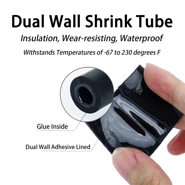 Alt view image 5 of 7 - 3:1 Marine Grade Dual Wall Heat Shrink Tubing Roll 3/4" 30ft Black Adhesive Lined, Waterproof Sealed, Industrial Heavy Duty, Flame Retardant, 3:1 Shrink Ratio, Dual Wall Insulation