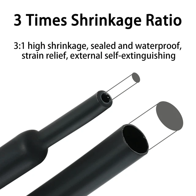Alt view image 4 of 7 - 3:1 Marine Grade Dual Wall Heat Shrink Tubing Roll 3/4" 30ft Black Adhesive Lined, Waterproof Sealed, Industrial Heavy Duty, Flame Retardant, 3:1 Shrink Ratio, Dual Wall Insulation