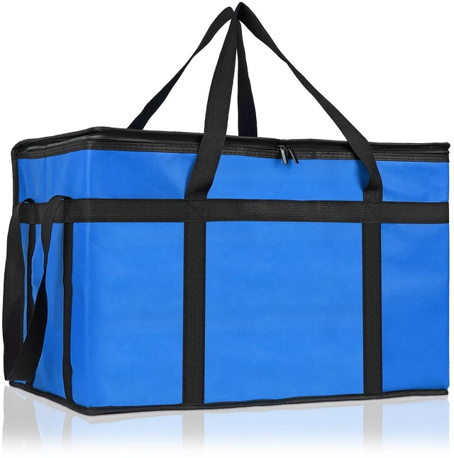 Main image of Insulated Food Delivery Bag, XXXL Catering Bag for Keep Food Warming Large Capacity & Collapsible, Blue Pizza Cooler Bags for Grocery Shopping, Picnics, Takeout, Camping