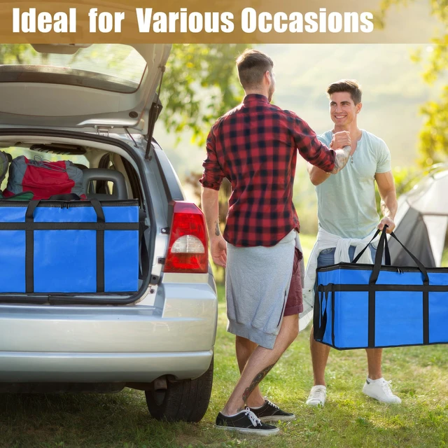 Alt view image 6 of 7 - Insulated Food Delivery Bag, XXXL Catering Bag for Keep Food Warming Large Capacity & Collapsible, Blue Pizza Cooler Bags for Grocery Shopping, Picnics, Takeout, Camping