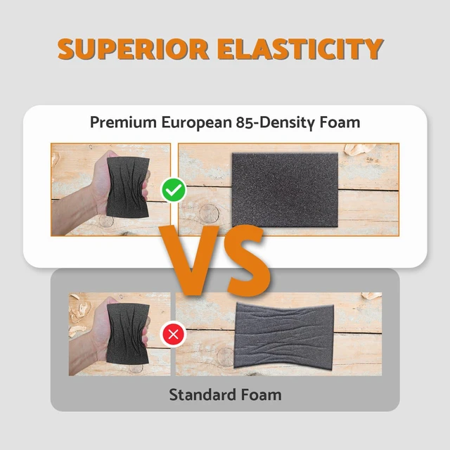Alt view image 2 of 7 - Sanding Sponge 60 80 120 180 220 320 Grit 10 Pcs Superior Elasticity, Exclusive PU Glue, Flexible & Durable, Wet & dry, for Wood, Metal, Drywall, Kitchen, Extra Tack Cloth