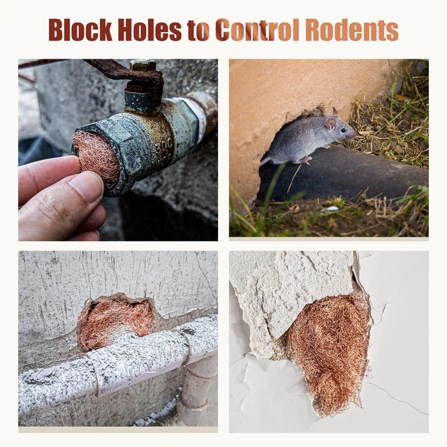 Alt view image 4 of 6 - 3rd Gen Copper Mesh Rodent Control, 100% Pure Copper Wool for Mice & Slugs 3 Rolls Copper Wire Mesh Screen for Pest Control - Slug & Snail Barrier, Rats Deterrent, Copper Steel Wool with Scissors