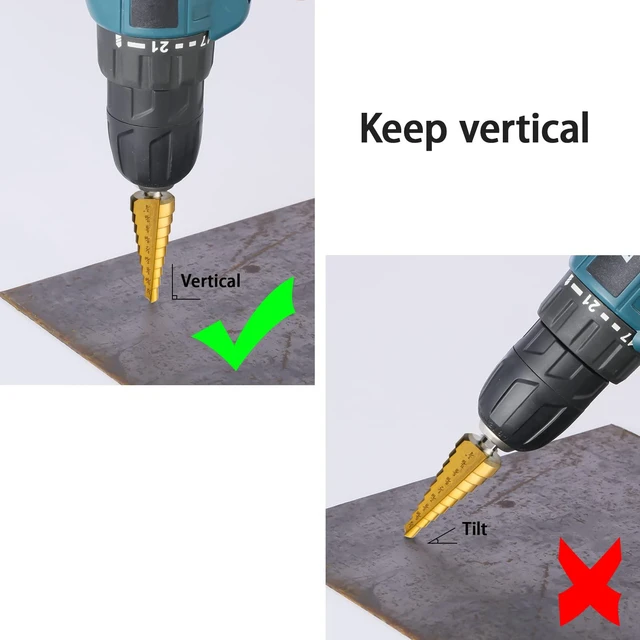 Alt view image 4 of 6 - 3PCS HSS Step Drill Bit Set for Metal Titanium Unibit 28 Sizes Titanium Stepper Up Bits with Portable Bag for Sheet Metal, Aluminum, Iron and Plastic