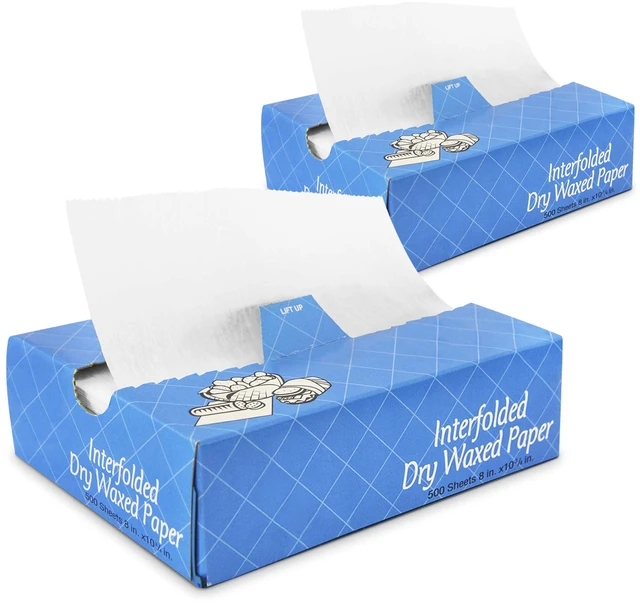 Main image of 1000 Sheets 8 x 10.75 Dry Wax Paper Sheets for Food, Greaseproof Sandwich Wrapping, Interfolded Deli Wax Paper for Fries, Burgers, Food Basket, Made in USA