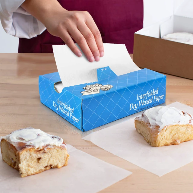 Alt view image 6 of 7 - 1000 Sheets 8 x 10.75 Dry Wax Paper Sheets for Food, Greaseproof Sandwich Wrapping, Interfolded Deli Wax Paper for Fries, Burgers, Food Basket, Made in USA