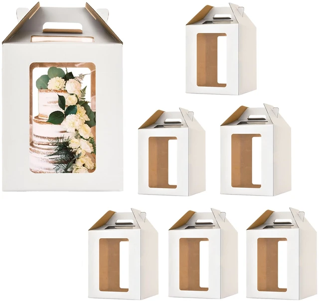 Main image of 12x12x14 Inch Tall Cake Boxes for Tier Cakes,Layer Tiered Cake Box,6Pack 10in 12in Tall Cake Carrier,large cake box,Durable White Bakery Box for Wedding, Birthday, Party