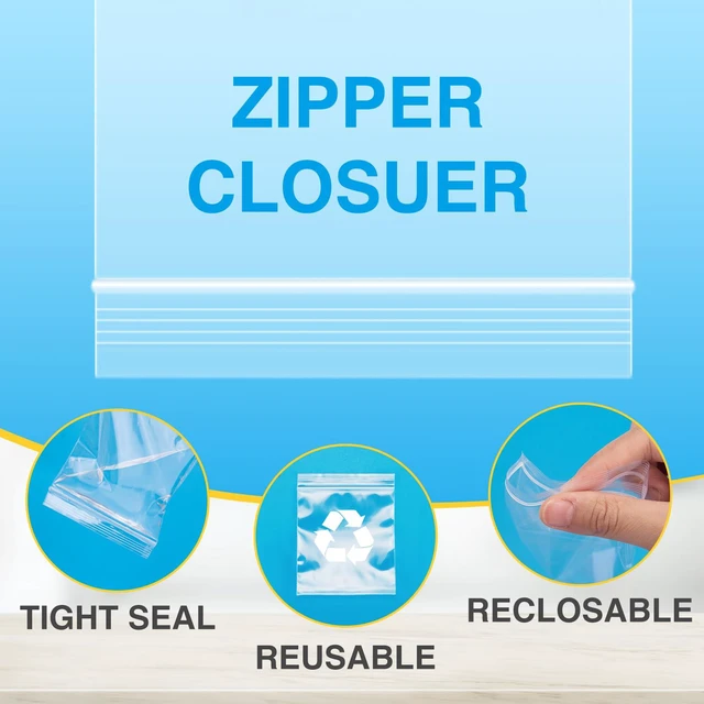 Alt view image 4 of 7 - 1200Pcs 3" x 3" Clear Plastic Zip Bags, 2 Mil Sturdy, Resealable Zip Top, Poly Bags for Organizing, Travel, Shipping, Packaging, and Storage