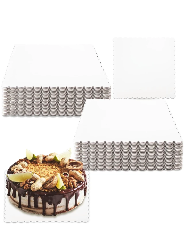 Alt view image 3 of 7 - White 10 Inch Wave Cake Boards 160-Packs Squares Base Food-Grade Cardboard Wave Cake PlateThinner But Stronger