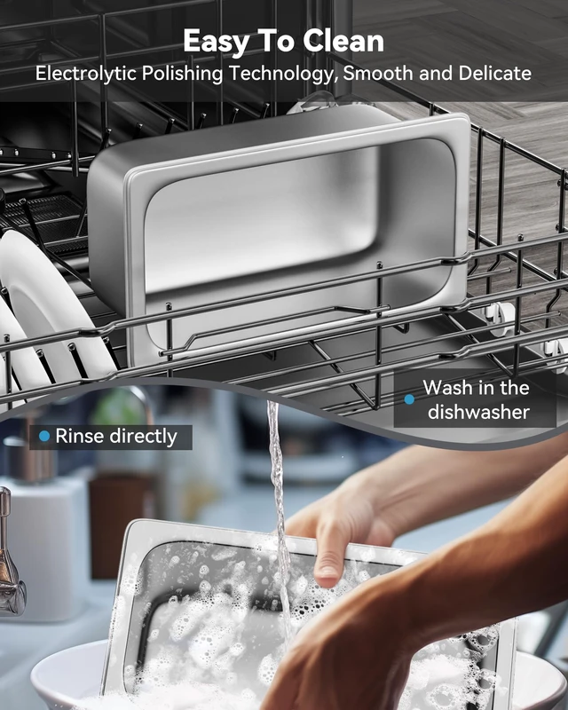 Alt view image 5 of 7 - 6 Pack Hotel Pans 1/3 Size 6" Deep Stainless Steel Steam Table Pan 22 Gauge Anti Jam Commercial Food Pans for Hotel, Party, Buffet, Catering Supplies