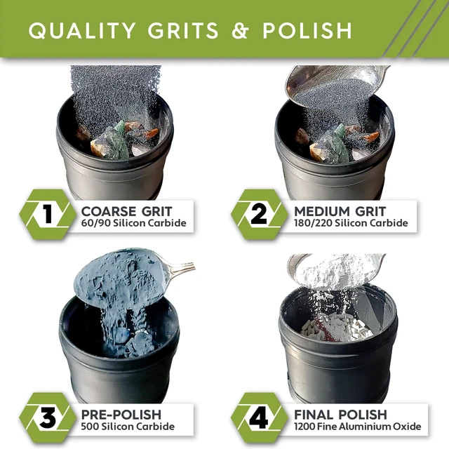 Alt view image 2 of 6 - Rock Tumbler Grit and Polish Refill & Ceramic Tumbling Filler Media - Silicone Carbide Polisher Grit - Rock Polish Supplies & Accessories