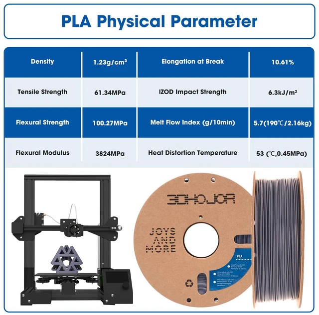Alt view image 4 of 5 - PLA Filament 1.75mm,3D Printing Filament,1kg*2 Cardboard Spool, Fit Most FDM 3D Printer,Dimensional Accuracy +/- 0.03 mm,Vacuum Packaging-2Pack Grey