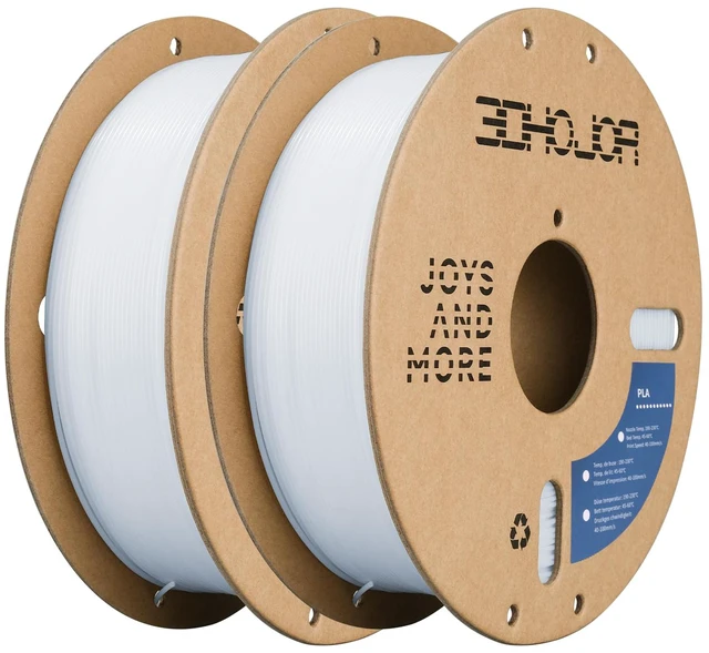 Main image of PLA Filament 1.75mm,3D Printing Filament,1kg*2 Cardboard Spool, Fit Most FDM 3D Printer,Dimensional Accuracy +/- 0.03 mm,Vacuum Packaging-2Pack Cold White