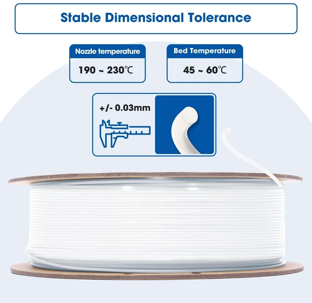 Alt view image 3 of 6 - PLA Filament 1.75mm,3D Printing Filament,1kg*2 Cardboard Spool, Fit Most FDM 3D Printer,Dimensional Accuracy +/- 0.03 mm,Vacuum Packaging-2Pack Cold White
