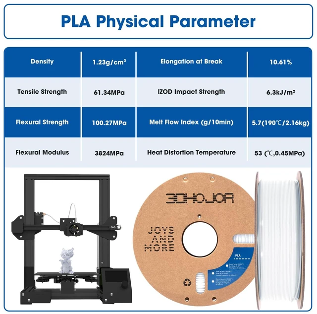 Alt view image 5 of 6 - PLA Filament 1.75mm,3D Printing Filament,1kg*2 Cardboard Spool, Fit Most FDM 3D Printer,Dimensional Accuracy +/- 0.03 mm,Vacuum Packaging-2Pack Cold White