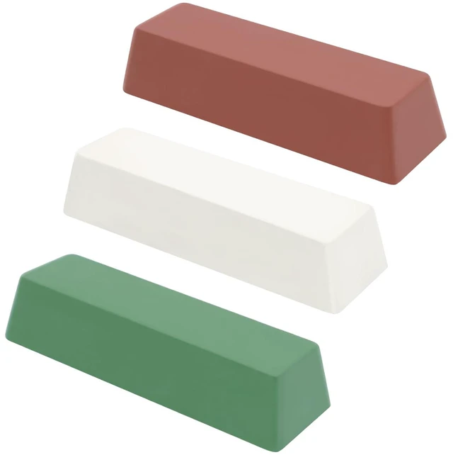 Main image of Buffing Polishing Cutting Compounds 20 Oz.Kit-Green Fine/White Medium/Red Coarse,for Stainless Steel Aluminum Jewelry - 3 Pcs
