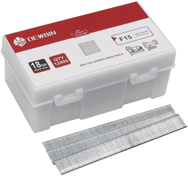 Main image of 18 Gauge Brad Nails, 12000 Counts 5/8-inch 18 GA Brad Nails, Galvanized Nails for Nail Gun, Finishing Nail Gun Nails for Pneumatic, Electric Brad Nailer Gun