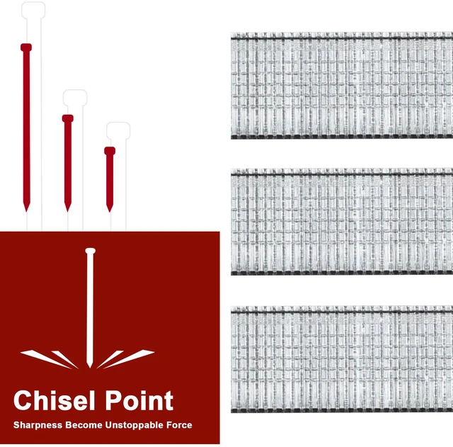 Alt view image 5 of 6 - 18 Gauge Brad Nails, 6000 Counts 5/8-inch 18 GA Brad Nails, Galvanized Nails for Nail Gun, Finishing Nail Gun Nails for Pneumatic, Electric Brad Nailer Gun