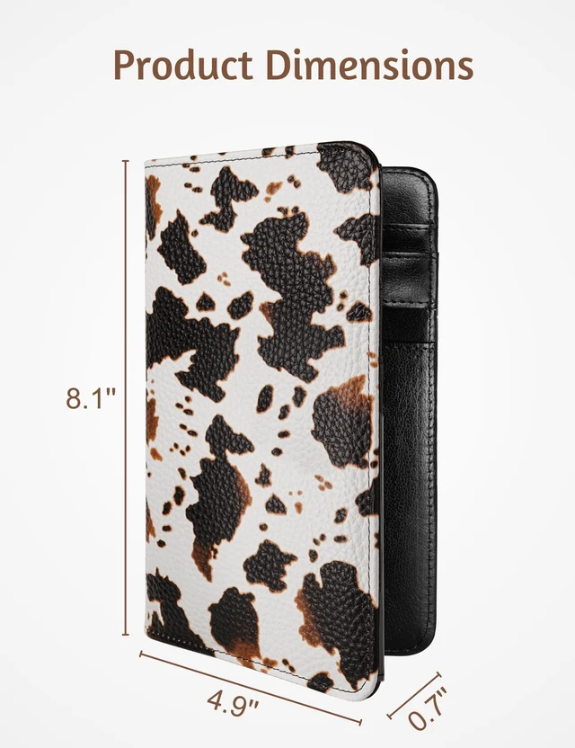 Alt view image 2 of 7 - Server Book for Waitress with Zipper Pocket, Magnetic Pocket, Cow Print Cute Waitress Book 5"x8", Server Wallet with Money Pouch, Restaurant Accessories, Waitstaff Organizer for Server Apron