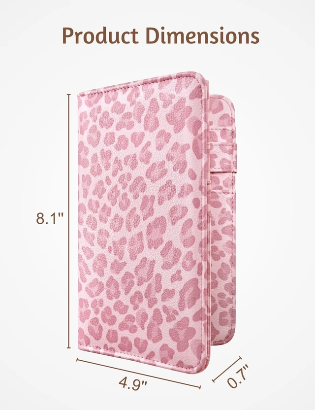 Alt view image 2 of 7 - Server Book for Waitress, Magnetic, Zipper Pocket, Light Pink Leopard Cute Waitress Book 5"x8", Server Wallet with Money Pouch, Restaurant Accessories, Waitstaff Organizer for Server Apron