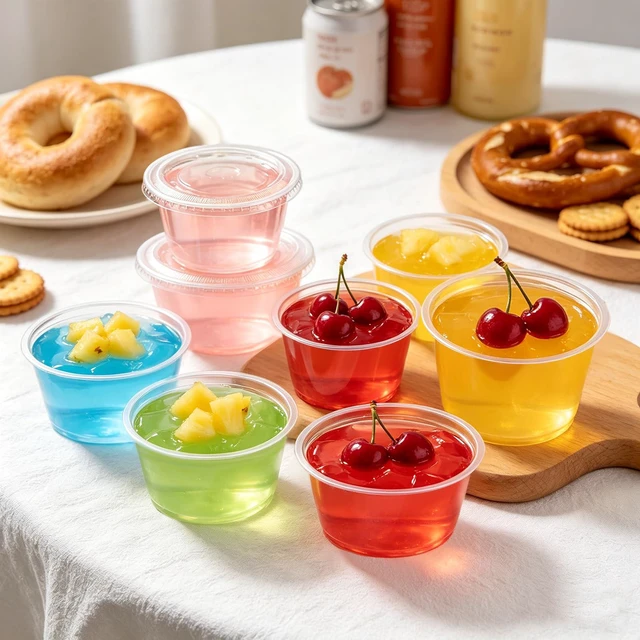 Alt view image 6 of 7 - 360 Sets 5.5 oz Plastic Jello Shot Cups with Lids, Small Portion Cup Clear Disposable Condiment Cups, Mini Sample Cups, Airtight Sauce Containers for Salad Dressing, Snacks, Souffle, Daily Use