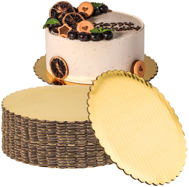 Main image of 20 Pack Cake Boards, 8 Inch Round Gold Cake Circles, Disposable Pizza Circles Cake Pan Base Stand for Desserts and Pastries, Greaseproof Cardboard Cake Rounds for Cake DIY, Birthday
